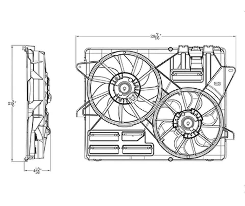 Conjunto de ventilador de refrigeración de doble radiador y condensador para Ford Mustang 15-19 3,7/5,0 L Foto 4 de 4