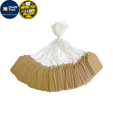 500Pcs Kraft Price Tags with String, Paper Hang Writable 1.38"  0.87"
