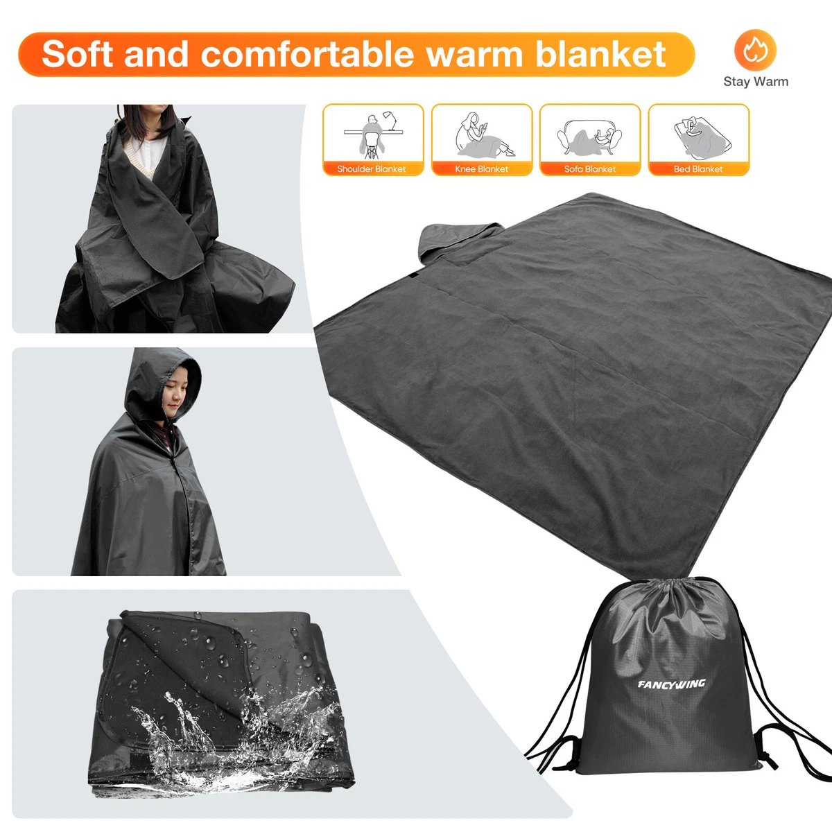 Hooded 2025 waterproof blanket
