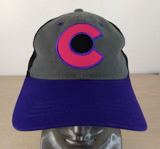COLORADO C ADJUSTABLE SNAPBACK TRUCKER/MESH HAT/CAP, PURPLE/GRAY, CO STATE