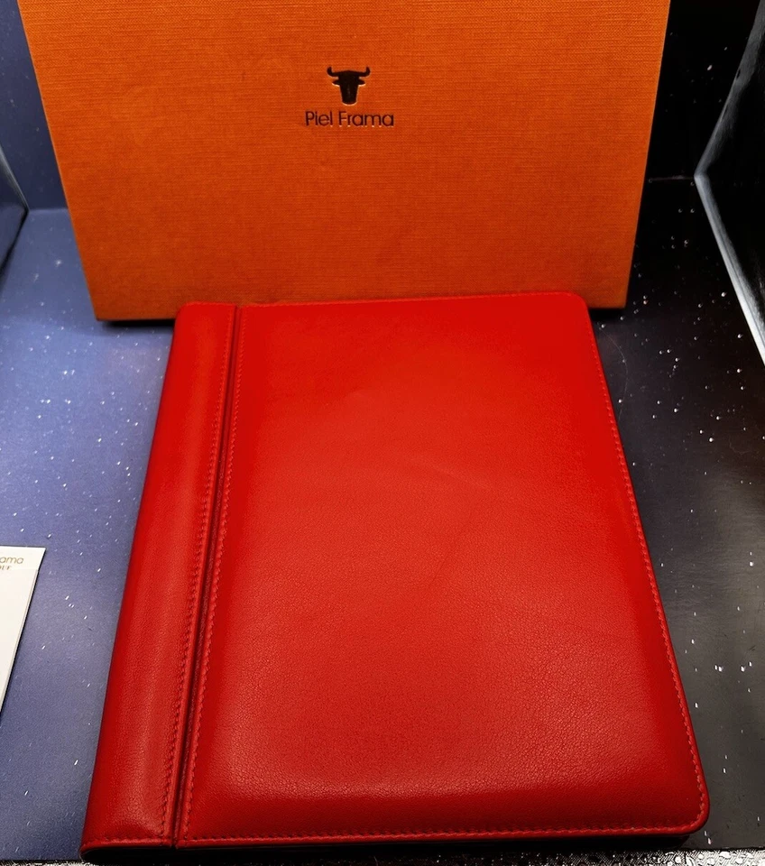 Piel Frama Apple iPad Magnético Rojo Cuero Cubierta #484 8” X 10” con Caja Foto 4 de 4