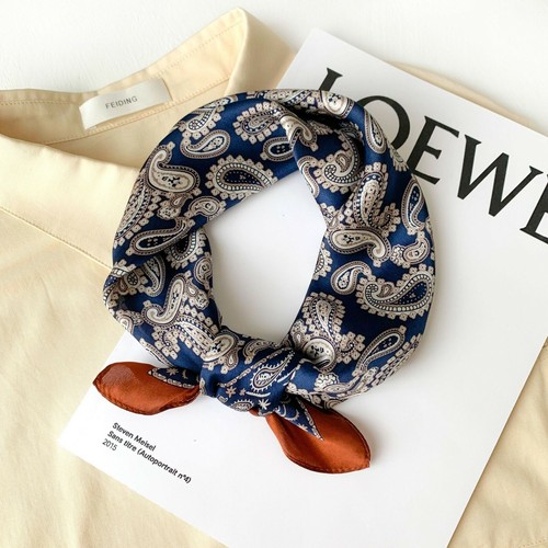 100% Mulberry Silk Scarf Bandanna Paisley Office Necktie Turban Hairband 21" - Picture 11 of 27