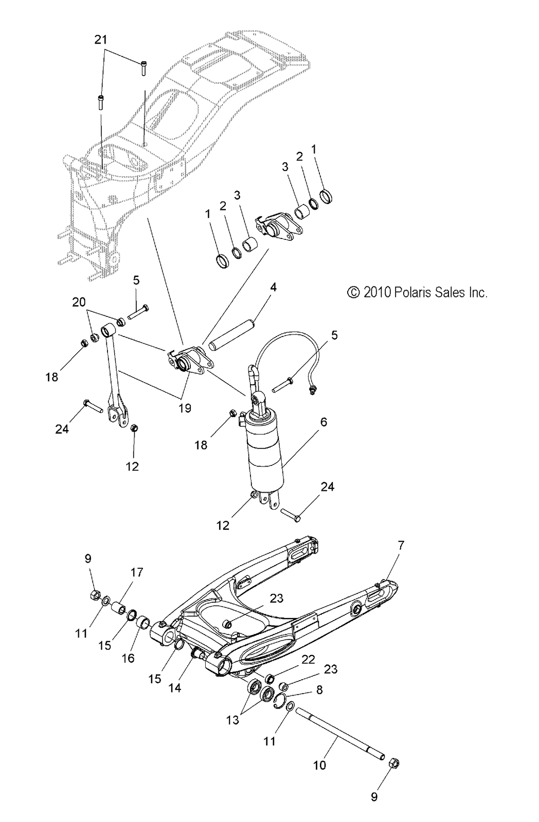 2015-2017 Victory Magnum Rear Air Shock Suspension Polaris 1543514  