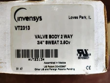 Invensys VT2313 2 way Valve Body, 3/4" sweat