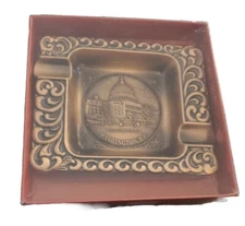 Vintage NEW Brass US Capital Building Ashtray 4" x 3" Rectangle Gift Holiday