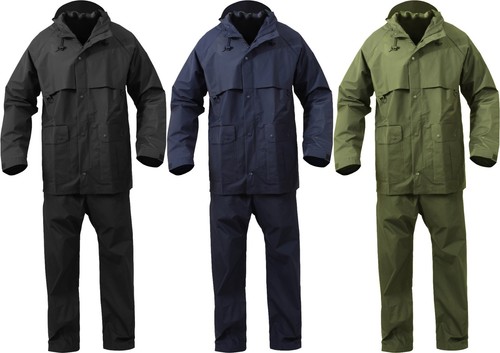 Rothco 2 Piece Microlite PVC Rainsuit - Navy Blue, Medium