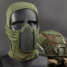 Mesh Mask Men Tactical Balaclava Airsoft Paintball Full Face Sun Protection Hood