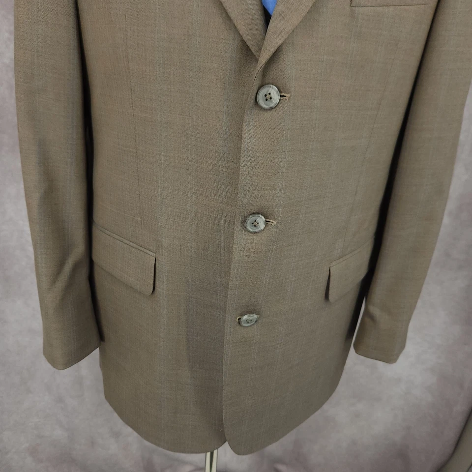 Костюм мужской Stafford из 2 предметов 40R коричневый из чистой шерсти брюки 32x30 с манжетами плиссированные 3 B - Изображение 2 из 4