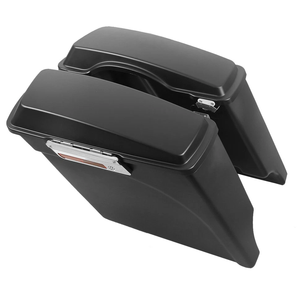 Bolsas de sillín duras extendidas extendidas mate de 5" para Harley Touring Road Glide King Foto 4 de 4