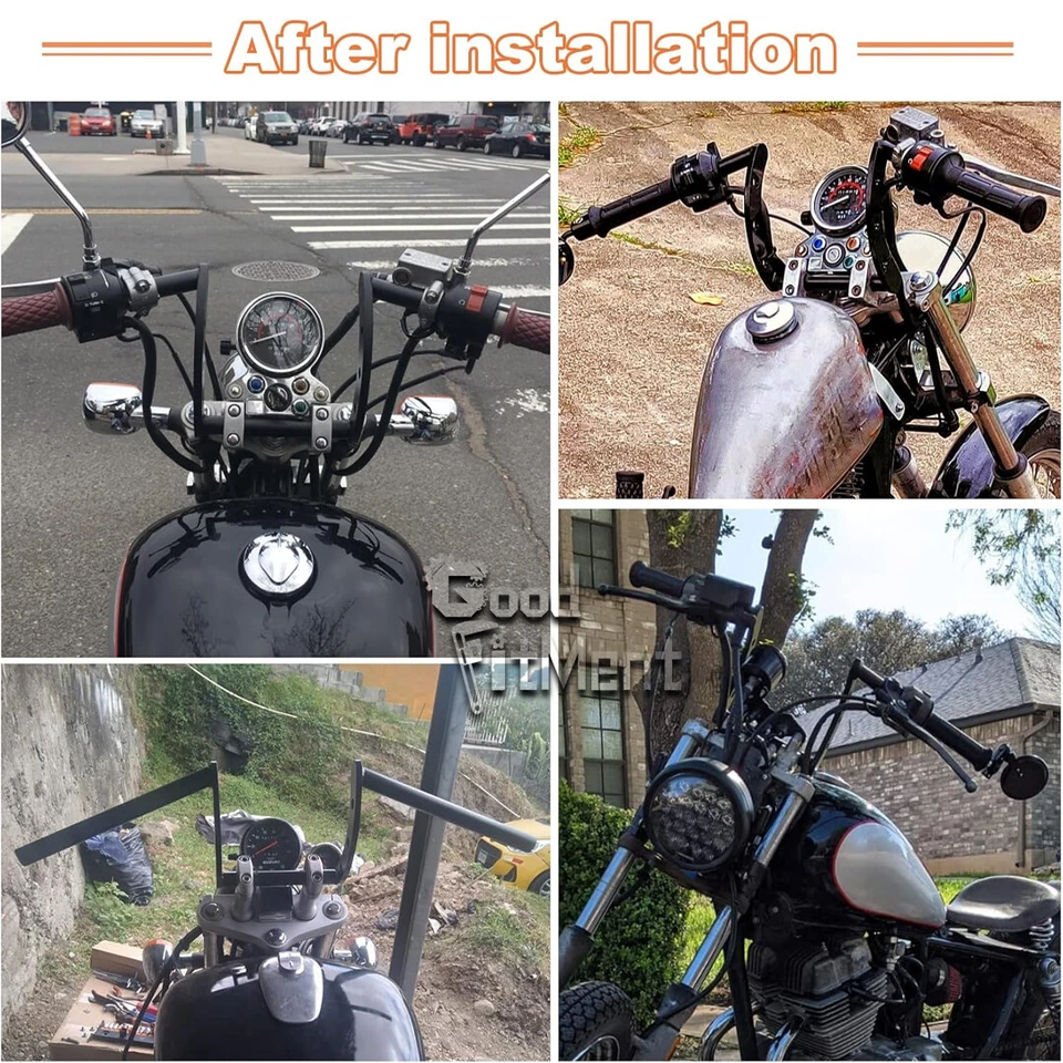 For Kawasaki Vulcan 800/900/1500/1600  7'' Rise Motorcycle Handlebars 7/8" 22mm - Image 2 of 4