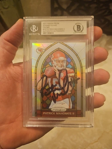 2017 PANINI PRIZM SIGNED STAINED GLASS PATRICK MAHOMES RC BGS 1/1 GEM RARE 💎