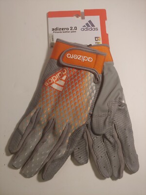 Adidas Adizero 2.0 Batting gloves. Orange, Gray. Sz XL. Pittards leather. New.
