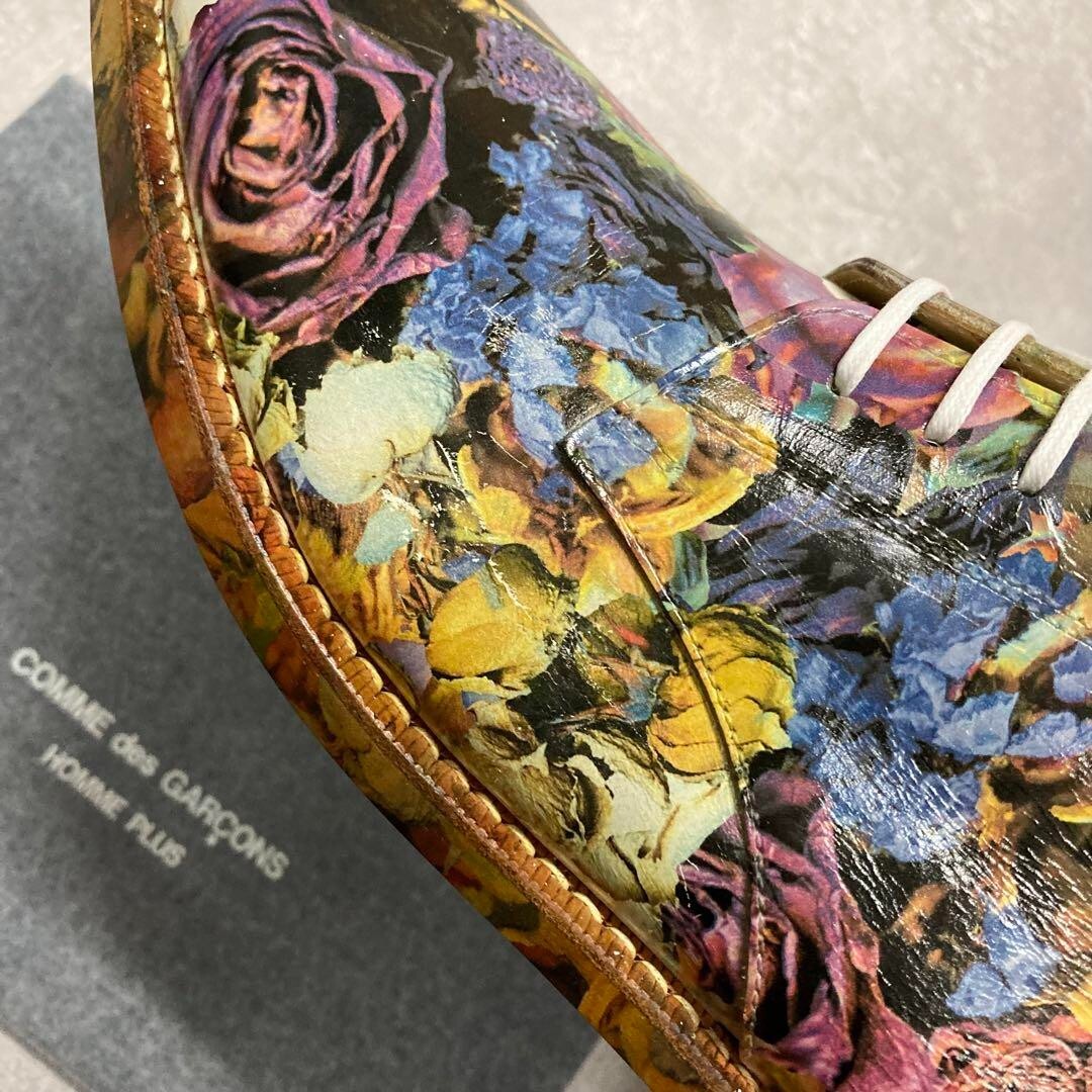 22ss COMME des GARCONS HOMME PLUS Leather Shoes Floral Made