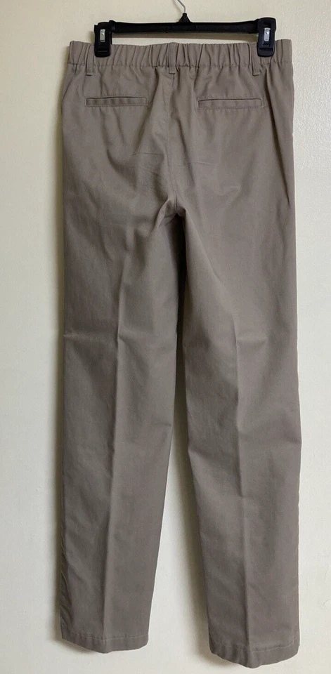 Pantalones Caqui Niños Lands' End Talla US 18 Bronceado Uniforme Ajustable Cintura Elástica Pantalón Foto 2 de 4