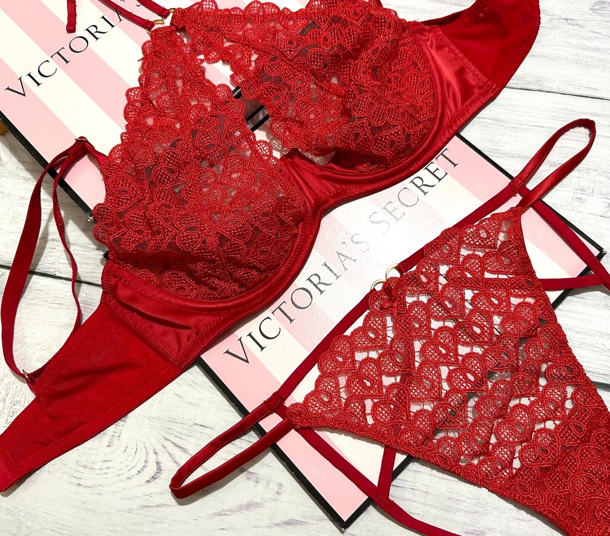 Victoria's Secret Unlined Embroidered High Neck HEART BRA