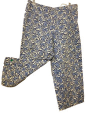 Vintage Liz Claiborne Capri Pants Paisley Size 12 Women Blue Jeans Retro 90's