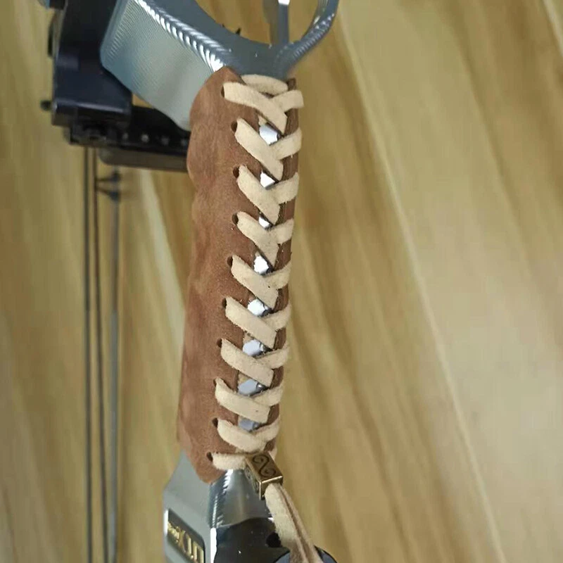 Archery Bow Handle Skin Cover Grip Genuine Leather Protector Non-slip Handmade - Image 3 of 4