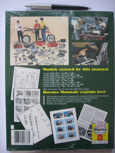 YAMAHA XJ650 & XJ750 Fours 1980 to1984 MOTORCYCLE SERVICE WORKSHOP MANUAL NEW - Picture 3 of 4