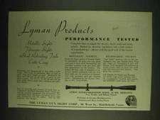 1937 Lyman Super Targetspot Scope Ad - Lyman Products Performance Tested