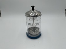 Tarro desinfectante base azul BARBER 8" King Research HOSPITAL BARBICIDE PLUE de colección