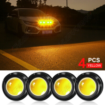 4pcs Yellow Raptor Style LED Front Grille Lights kit For Ford F150 Raptor Style