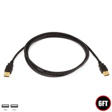 6FT USB 2.0 Type A Male to Male Cable Cord PC Laptop Data Transfer Gold Plated