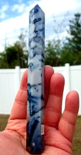 Natural BLUE Jasper Quartz Crystal Massage Wand Polished Point For Sale