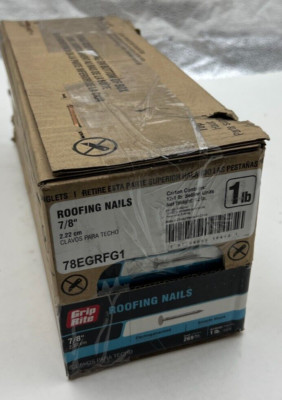(QTY 12) Grip Rite 78EGRFG1 Galvanized Steel 7/8'' Roofing Nail Electro Sturdy
