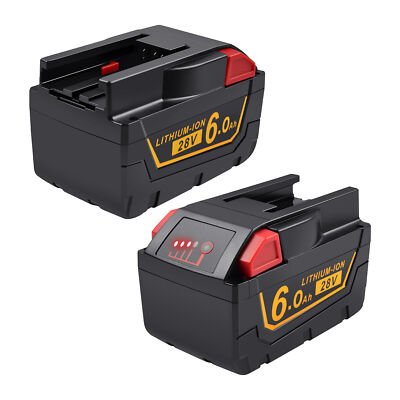 2Pcs 6Ah 28V Li-Ion Akku für Milwaukee 48-11-2830 M28 M28B M28BX MC28V M28B M28B