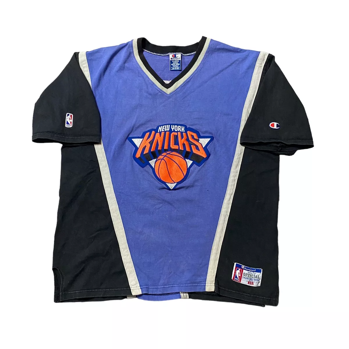 Vintage 90s Champion New York Knicks NBA Official Shooting Shirt Adult Sz XL