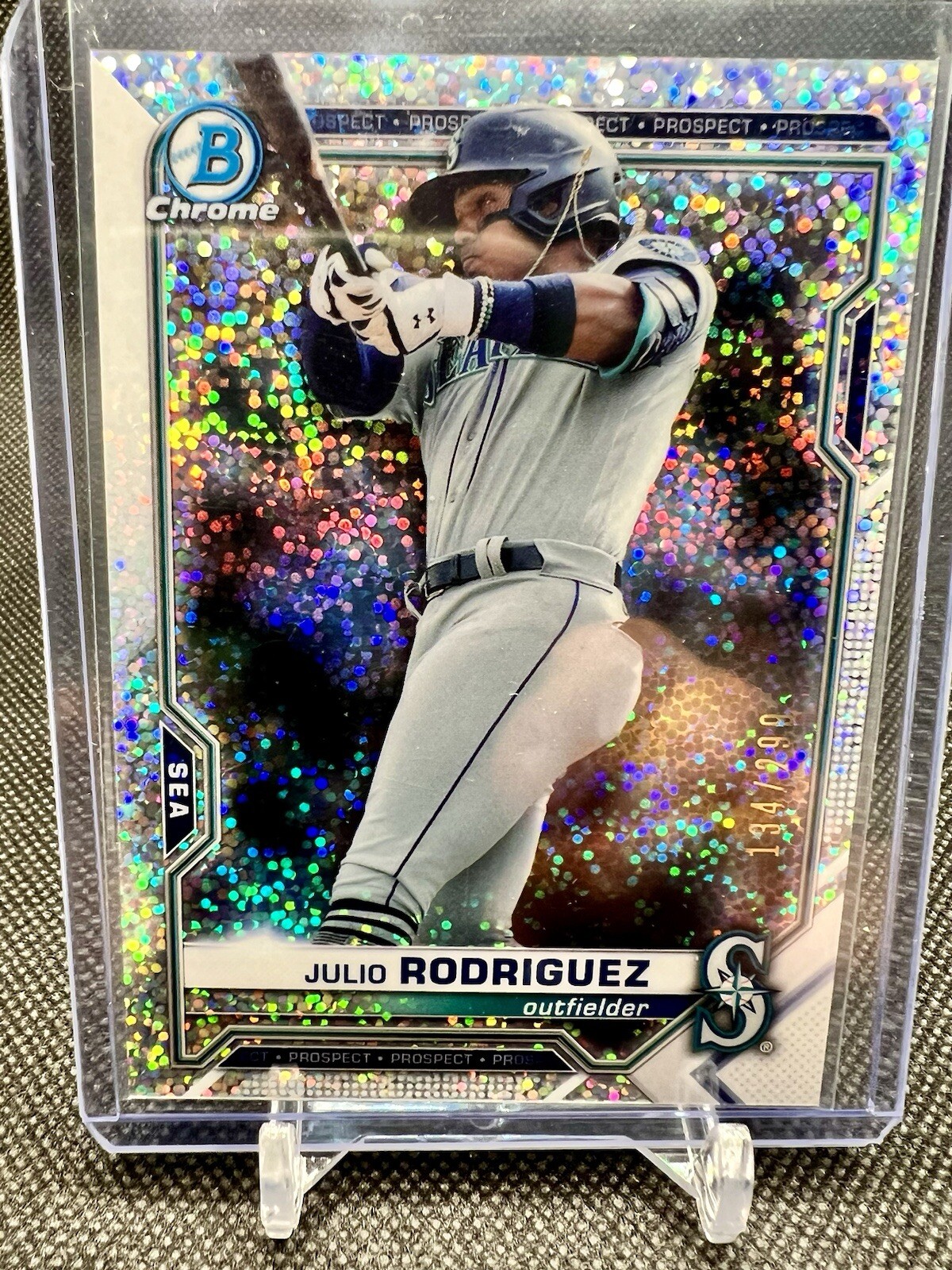 2021 Bowman Chrome JULIO RODRIGUEZ Prospect Speckle Refractor #’d /299 #BCP-231