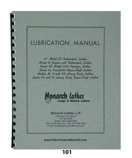Monarch Lathe Lubrication Manual Models EE, M,N,NN, Series 61, 80,&90  *101