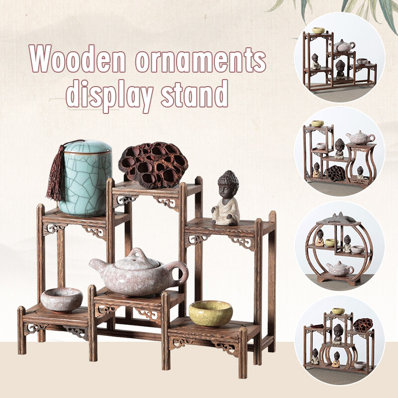 Chinese Retro Wood Storage Rack Antique Shelf Collection Display