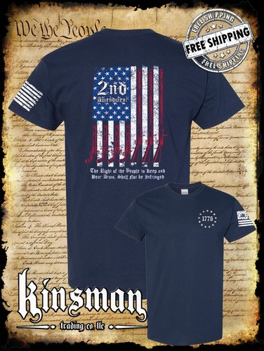 Camiseta Guión de la Segunda Enmienda - Bandera de Arma Americana EE. UU. Libertad Derechos de Armas - Imagen 6 de 6