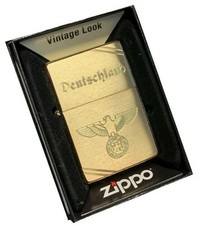 ZIPPO 1936 Vintage messing matt  REICHSADLER DEUTSCHLAND + WUNSCH DIAMANT GRAVUR