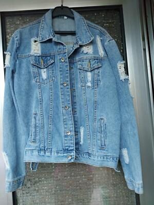 Da.Jeans Jacke, Gr:L, Marke:Shein, Blau Mit RISSEN,