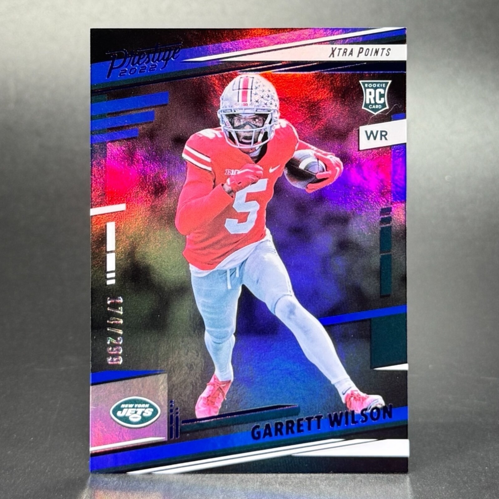 2022 Panini Prestige Football #308 Garrett Wilson Rookie Blue /299 RC