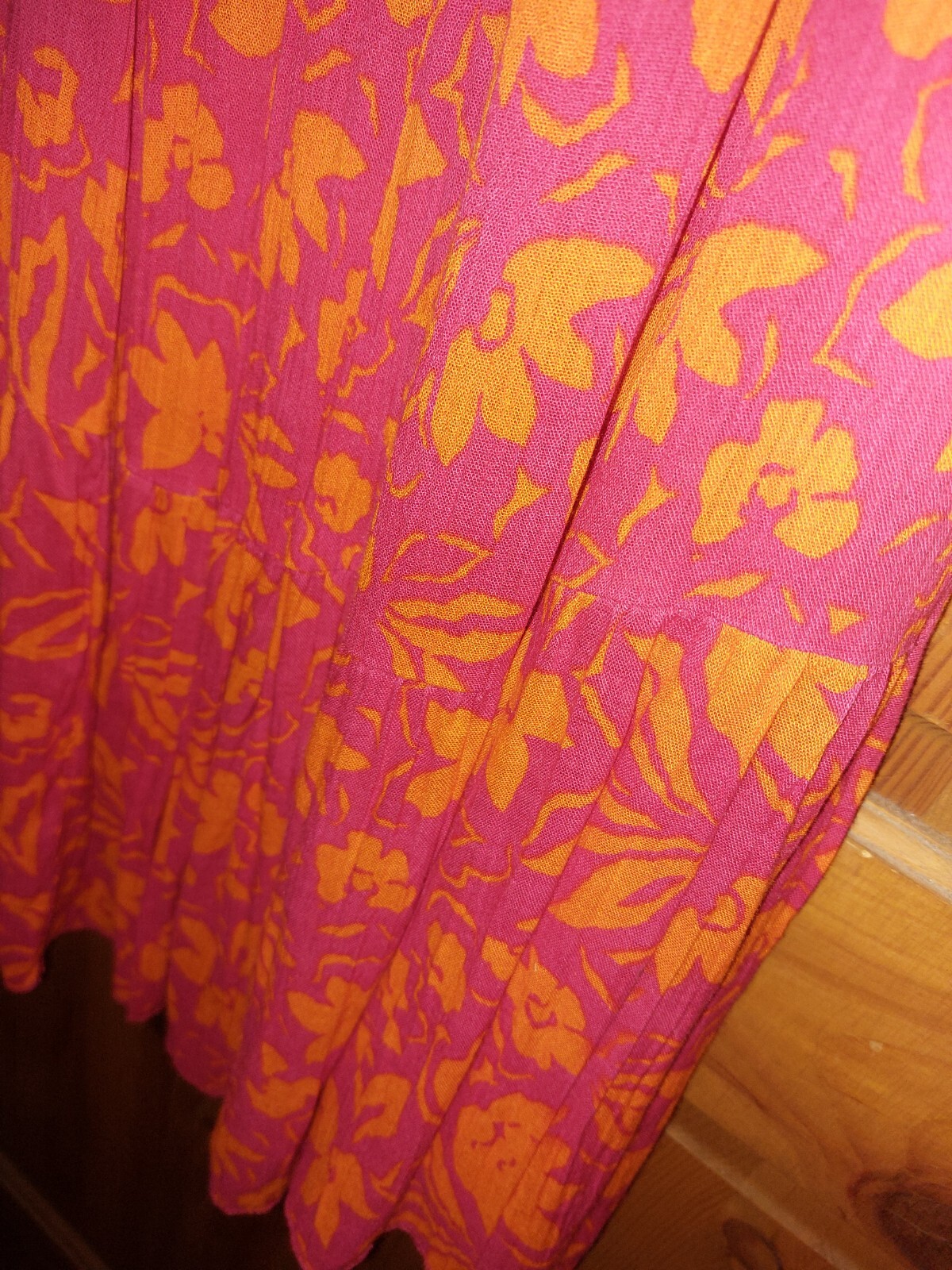 Blue Vanilla pink orange floral crinkle ethnic hippie boho sun dress M  BNWT image 4