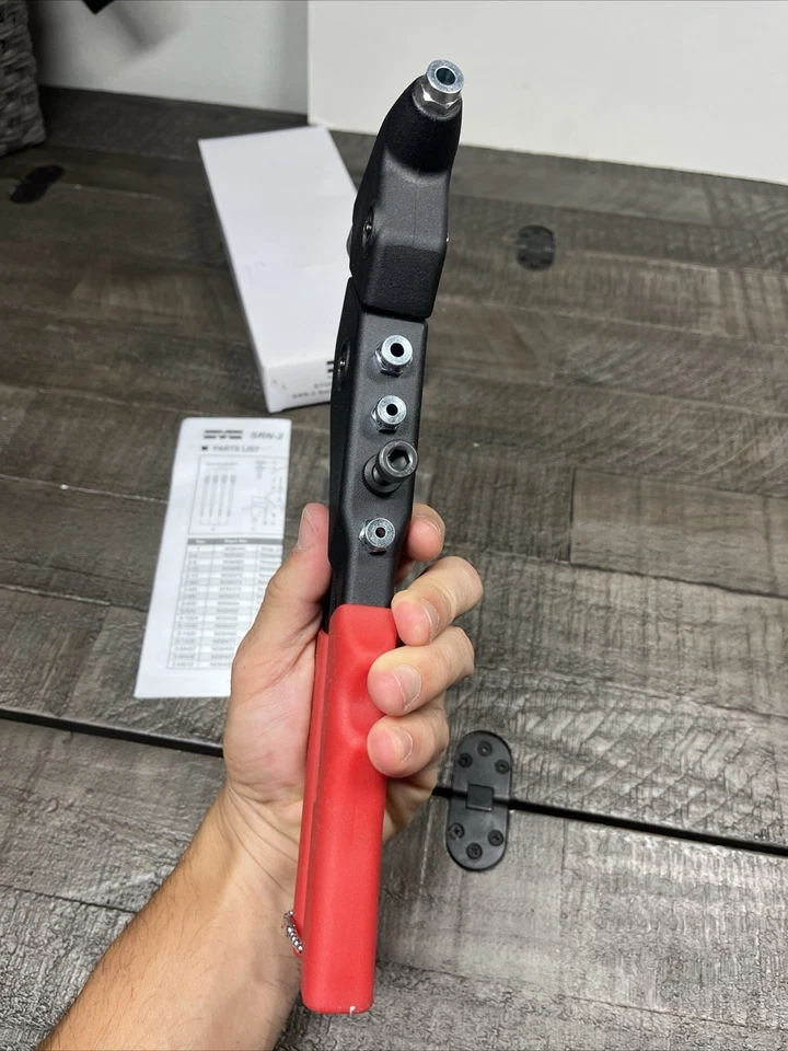 Setter de tuercas remachables de cabeza giratoria Marson SRN-2 Klik mandriles giratorios y pieza de nariz 39400 Foto 3 de 4