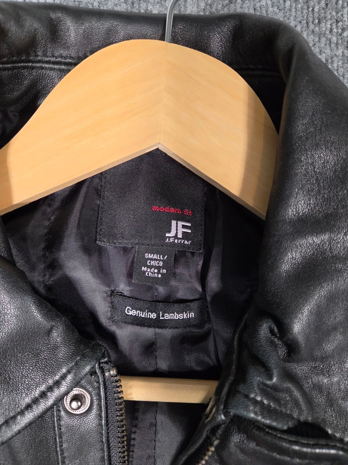 JF J. Ferrar Genuine Lambskin Black Leather Jacket Small image 3