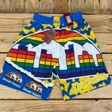 Mitchell Ness Denver Nuggets Jumbotron 2.0 Shorts Rainbow Skyline NBA M NWT