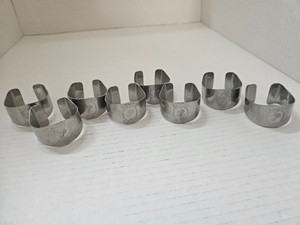 Custom Craft Monogram P Stainless Napkin Rings (8) EXCELLENT!