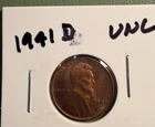 Choice Unc 1941D, Lincoln Wheat Cent BU/Unc