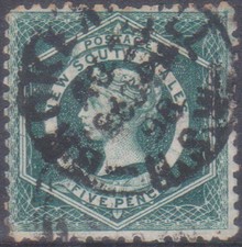 (F377-68) 1882 NSW 5d green large diadem stamp (BR)