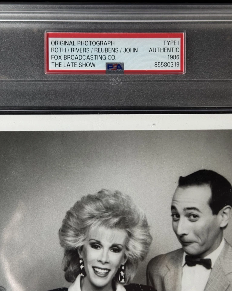 Joan Rivers 1986 PSA Type 1 Photo Fox Elton John Pee Wee Herman David Lee Roth - Image 2 of 4