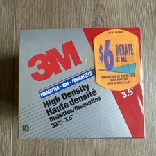 3M IBM Formatted 1.44 MB DS,HD High Density 3.5" Pack of 30 Diskettes New Sealed