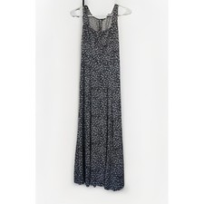 American Eagle Black Ditsy Floral Maxi Dress Open Back Sleeveless XS