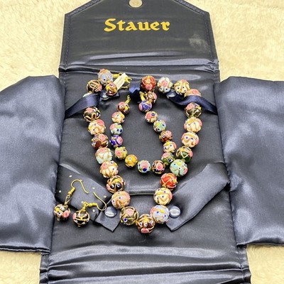 Stauer Jewelry Set Wedding Cake Beads Murano Fioratto Nuziale 42048 Complete Set