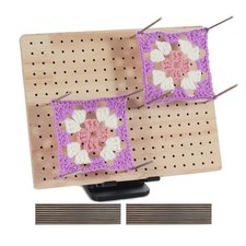 9.8 x7.7 inches Crochet Blocking Board with Pegs, Wooden Boards for...