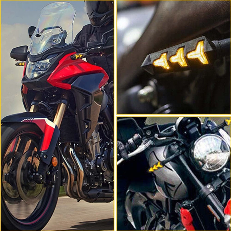Girar Universal Ámbar Indicadores Motocicleta Flujo Indicadores Señal Luces 12V Foto 2 de 4